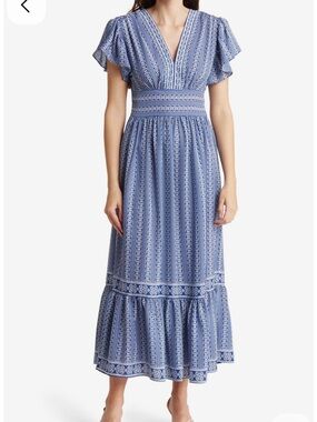 Max studioBlue Patterned Maxi Dress size small